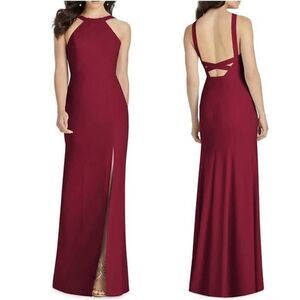 Dessy Collection Crisscross Open Back Dress
